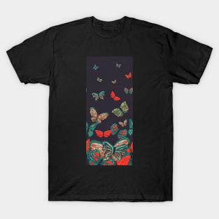 Butterfly Cascade Muted Colors Plus Splashes T-Shirt